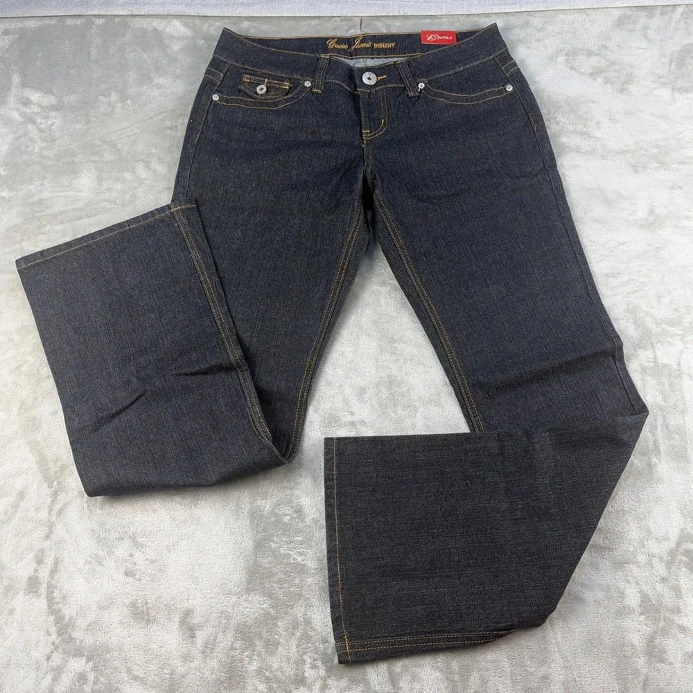 Guess Jeans Doheny Mens 32 Dark Indigo Wash Bootcut Low Rise Denim NWT